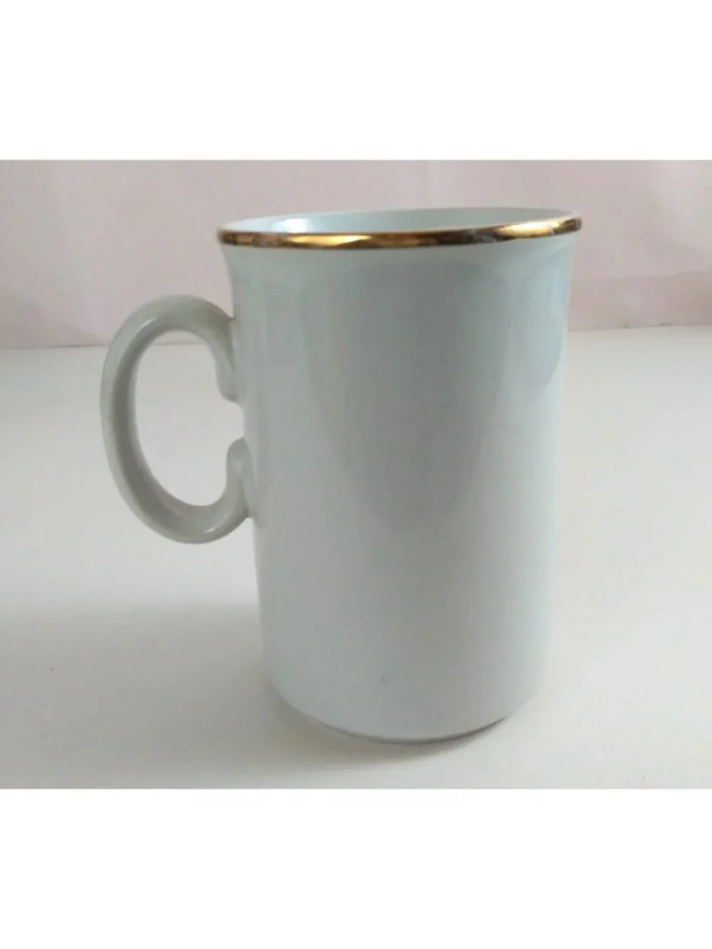 Vintage TAMS Beautiful Gold Tone & White Wood Duck Coffee Cup England